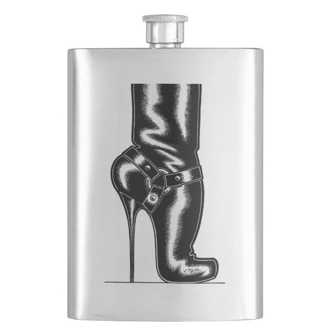Biker Boot Flachmann (Vorderseite)