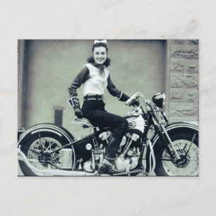 Biker-Braut Postkarte