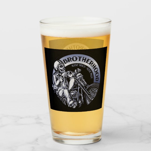 Biker Brotherhood Black Glas (Vorne (Gefüllt))
