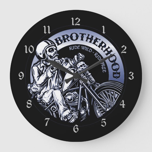 Biker-Bruderschaft Große Wanduhr (Vorderseite)