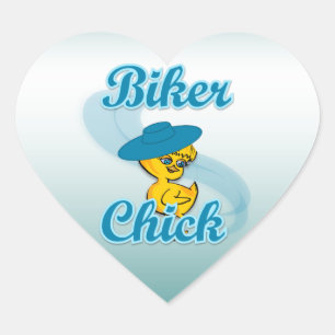 Biker Chick #3 Herz-Aufkleber