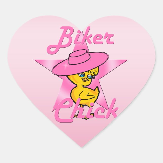 Biker Chick #8 Herz-Aufkleber (Vorderseite)