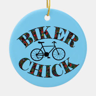 Biker Chick Bike Keramik Ornament