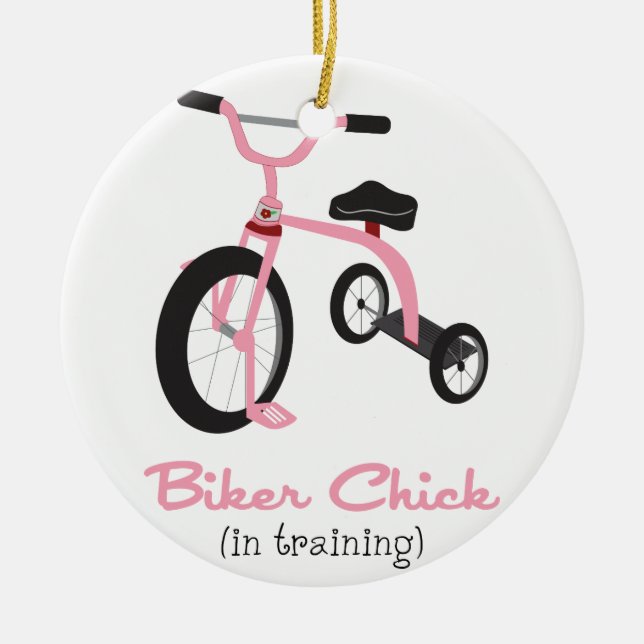 Biker Chick Keramik Ornament (Vorne)