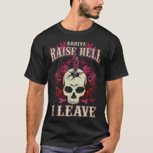 Biker Chick Pink Roses Schlange Flamme Motorrad T-Shirt