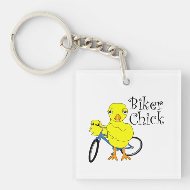 Biker Chick Text Schlüsselanhänger (Vorderseite)