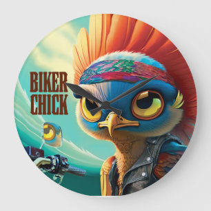Biker Chick Wall Uhr
