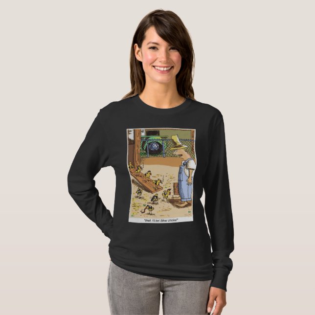 Biker Chicks Frauen schwarzes, langärmeliges Shirt (Vorne ganz)