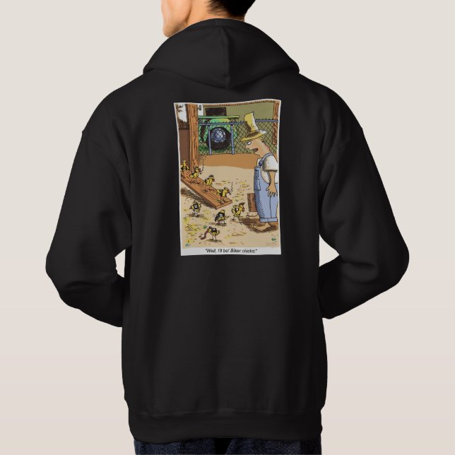 Biker Chicks schwarz gekratztes Sweatshirt zurück (Rückseite)