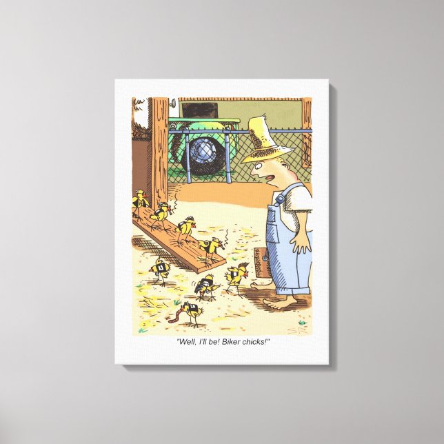 Biker Chicks, weißes Leinwand (Vorderseite)