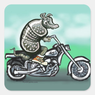 Biker Club Dillo Quadratischer Aufkleber