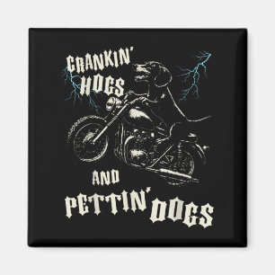 Biker, der Schweine aufheult und Hunde streichelt Magnet