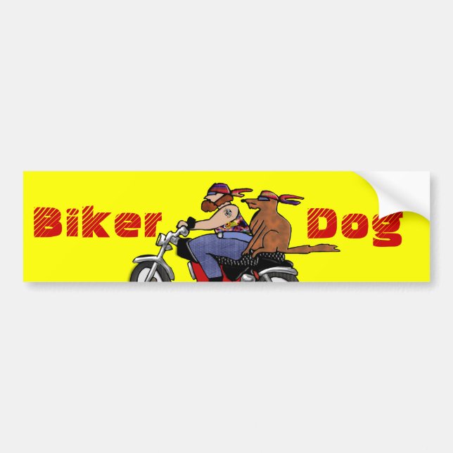 Biker Dog Autoaufkleber (Vorne)