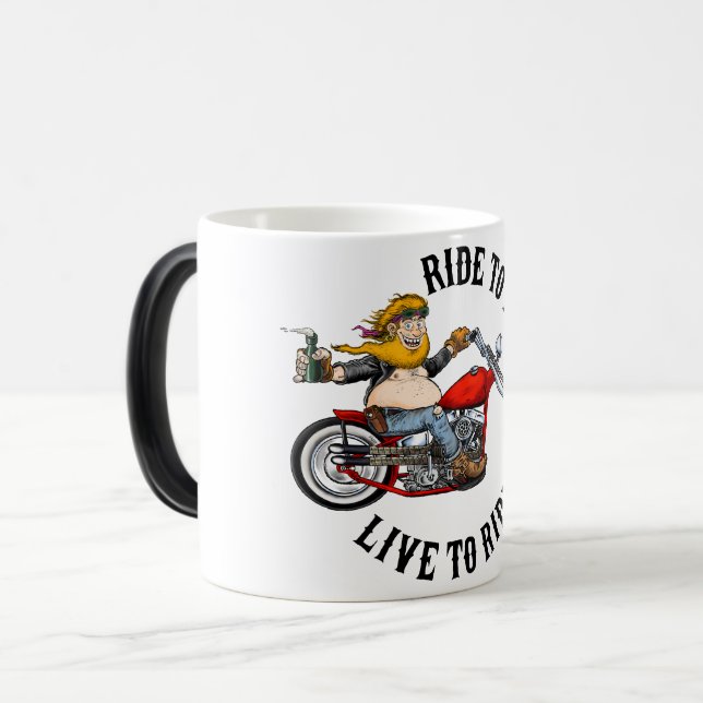 Biker FaltenMotorradfahrer lives to Verwandlungstasse (Vorderseite Links)