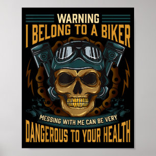 Biker-Freundin Ehefrau Ich Gehöre Einem Biker Vale Poster