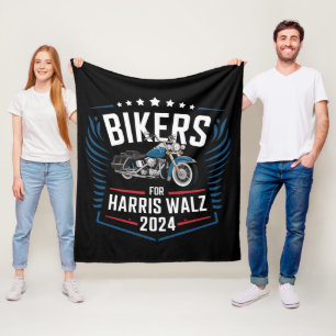 Biker für Harris Walz 2024 Harris Waltz 2024 Fleecedecke