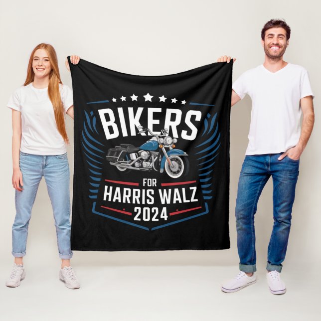 Biker für Harris Walz 2024 Harris Waltz 2024 Fleecedecke (Beispiel)