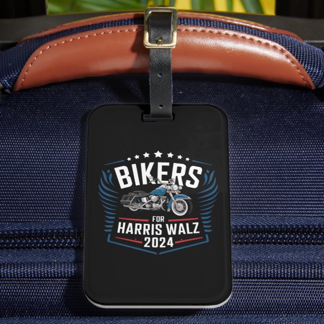 Biker für Harris Walz 2024 Harris Waltz 2024 Gepäckanhänger (Vorderseite Insitu 2)