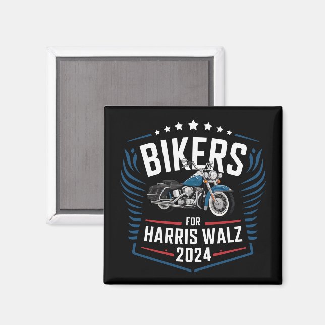 Biker für Harris Walz 2024 Harris Waltz 2024 Magnet (Vorderseite/Rückseite)