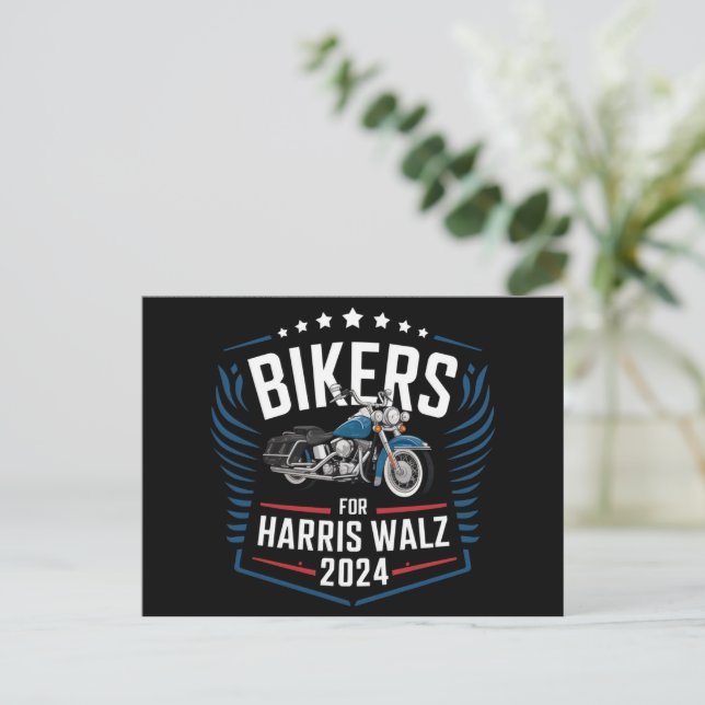 Biker für Harris Walz 2024 Harris Waltz 2024 Postkarte (Stehend Vorderseite)