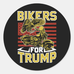 Biker Für Pro Trump Regel Motorradfahrer Runder Aufkleber