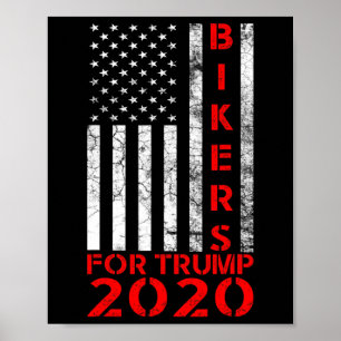 Biker Für Trump 2020 Amerikanische Flagge Konserva Poster