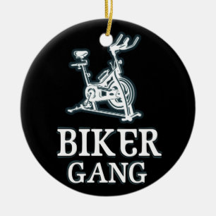 Biker Gang Funny Spin Saying Gym Workout Spinning Keramik Ornament