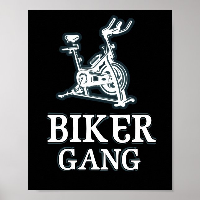 Biker Gang Funny Spin Saying Gym Workout Spinning Poster (Vorne)