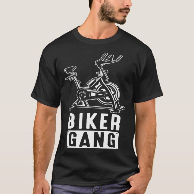 Biker Gang Spin Cycling Gym Workout Spinning Class T-Shirt (Vorderseite)
