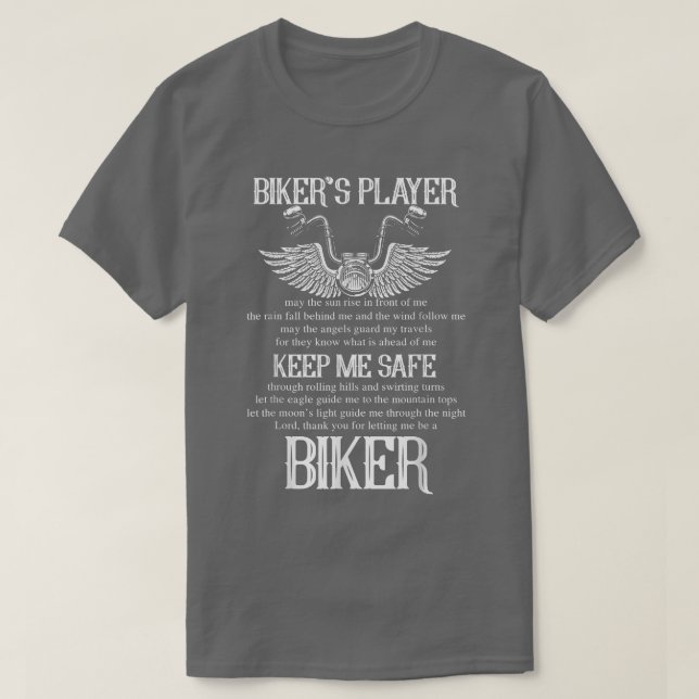 Biker-Gebet Behalte mir Safe Biker Funny Motocycle T-Shirt (Design vorne)