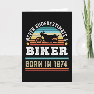 Biker geboren 1974 50. Geburtstag Motorrad Geschen Karte