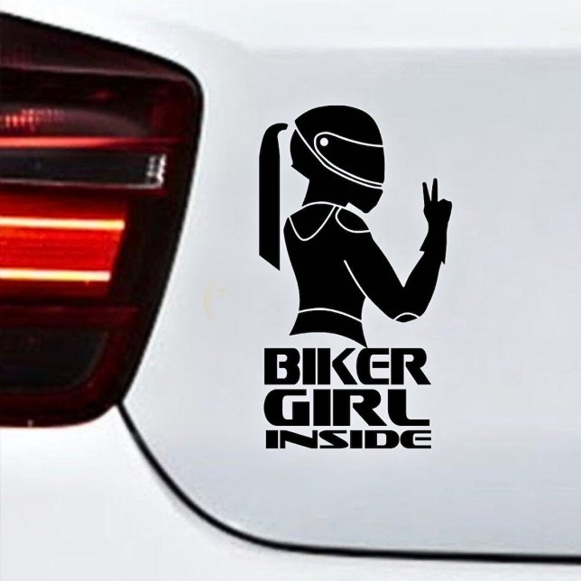 Biker Girl Inside Decal Aufkleber | Einzigartiges  (Von Creator hochgeladen)
