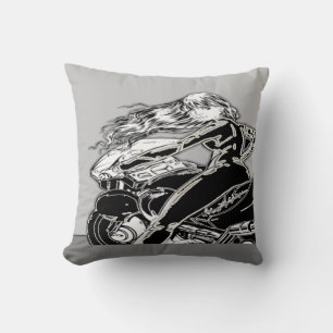 Biker Girl Pillow Kissen
