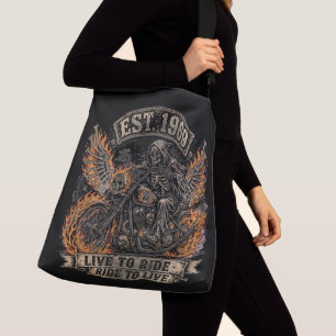 Biker Girl, Route 66 Motorrad-Tasche Tragetaschen Mit Langen Trägern