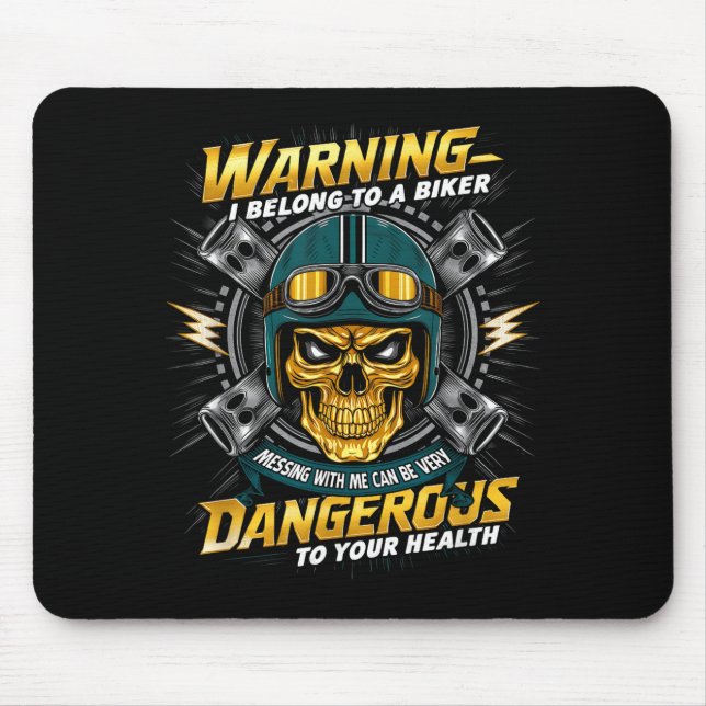 Biker Girlfriend Wife I Belong To A Biker Valentin Mousepad (Vorne)