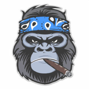 Biker Gorilla Apollo rauchen Zigarrenart Aufkleber