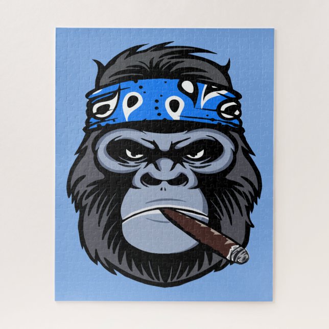 Biker Gorilla rauchen Zigarrenart (Vertikal)
