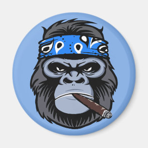 Biker Gorilla rauchen Zigarrenart Magnet