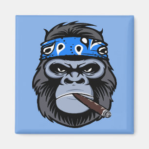 Biker Gorilla rauchen Zigarrenart Magnet