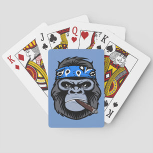 Biker Gorilla rauchen Zigarrenart Spielkarten