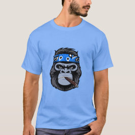 Biker Gorilla rauchen Zigarrenart T-Shirt