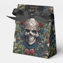 Biker-Hochzeit von Gothic Cream and Red Skulls Ros Geschenkschachtel