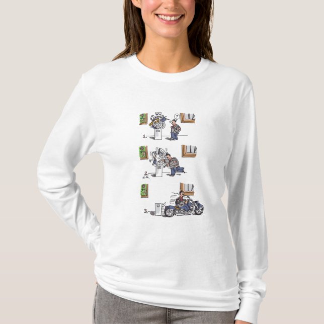 Biker im Museum Frauenweißes, langärmeliges Shirt (Vorderseite)