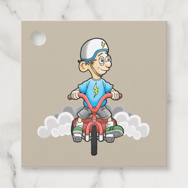 Biker Kids Geschenkanhänger (Vorderseite)