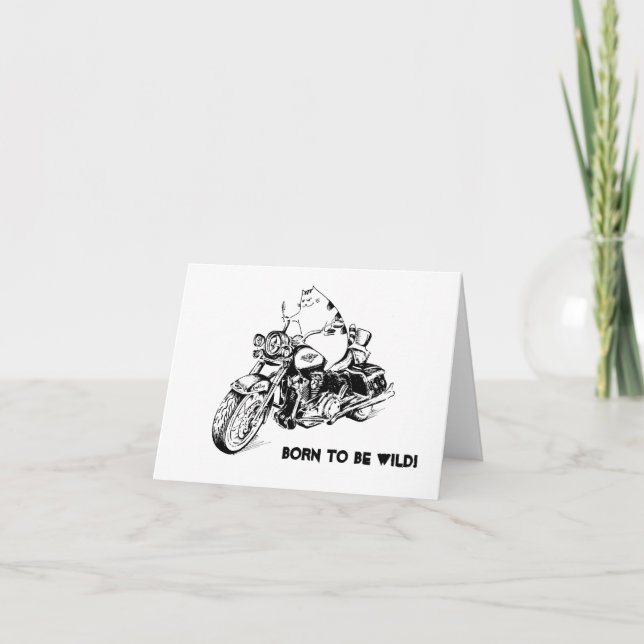 Biker Kitty Greeting Card Karte (Vorderseite)