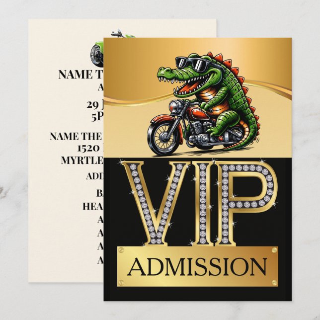 BIKER KUNDGEBUNG PARTY VIP Zulassung Einladung (Vorne/Hinten)