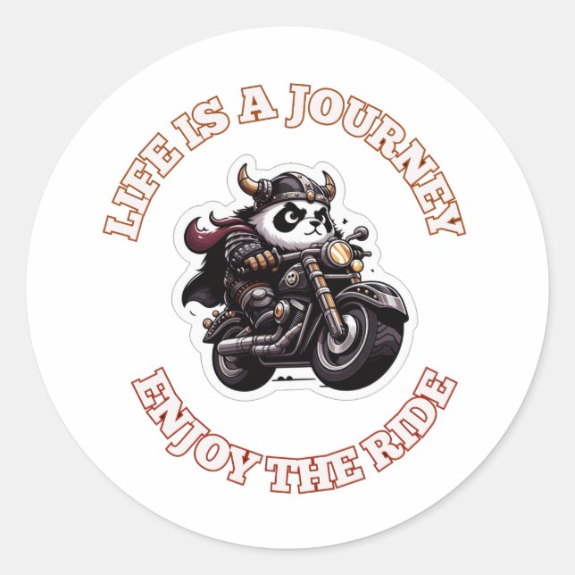 Biker Life ist eine Reise Runder Aufkleber (Vorderseite)
