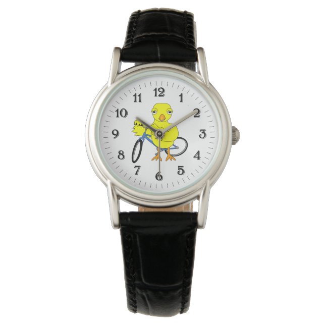 Biker-Mädchen Armbanduhr (Vorderseite)