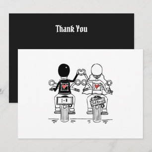 Biker-Motorrad-Hochzeit Dankeskarte