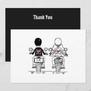 Biker-Motorrad-Hochzeit Dankeskarte
